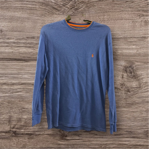 Polo by Ralph Lauren Men's Classic Blue Long Sleeve Tee - Picture 1 of 3